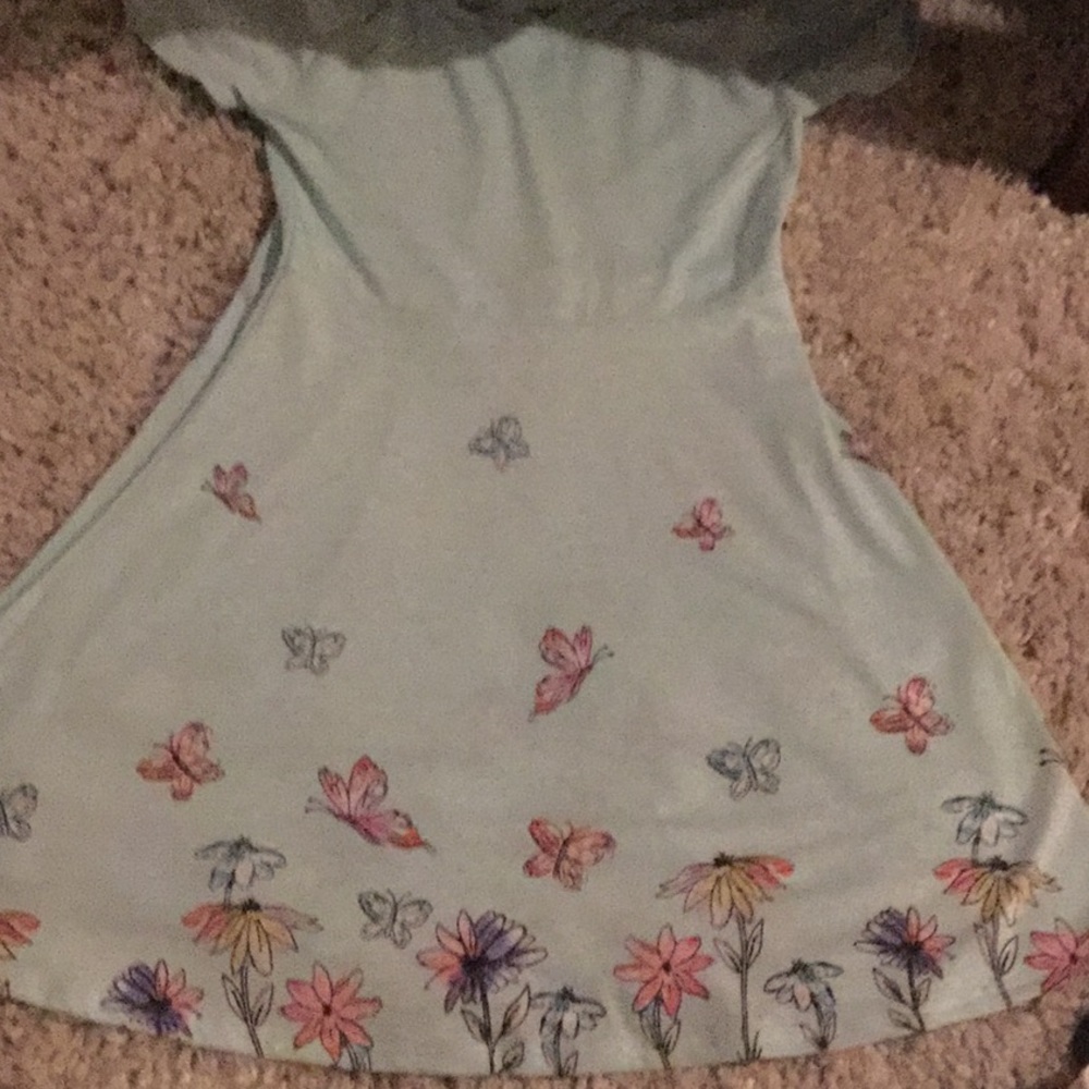 A girls kid teal dress